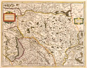 Mapa do Franche Comte (França) (gravura de Frederick de Wit