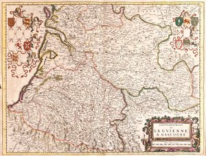 Mapa do Governo de Guyenne e Gascogne (França) (gravura de Frederick de Wit