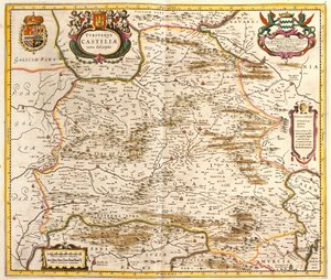 Mapa do Reino de Castilla (Espanha) (gravura de Frederick de Wit