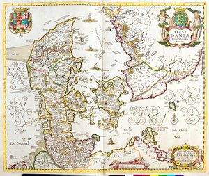 Mapa do Reino da Dinamarca (gravura de Frederick de Wit