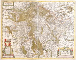 Mapa do Landgrave de Hesse (Alemanha) (gravura de Frederick de Wit