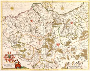 Mapa da Margravata de Brandenburgo (Alemanha) (gravura de Frederick de Wit