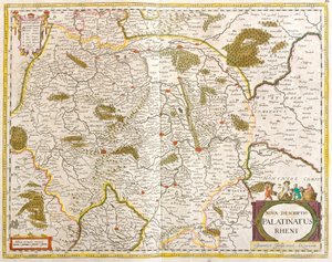 Mapa do Palatinado Rhenan (Alemanha) (gravura de Frederick de Wit