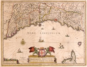 Mapa da República de Genes (Itália) (gravura de Frederick de Wit