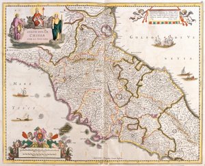 Mapa dos Estados da Igreja na Toscana (Itália) (gravura de Frederick de Wit