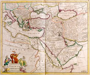 Mapa do Império Turco (gravura de Frederick de Wit