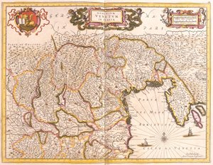 Mapa dos territórios venezianos na Itália (gravura de Frederick de Wit