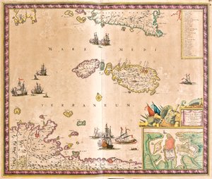 Mapa da ilha de Malta (gravura de Frederick de Wit