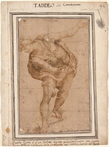 Un Hebreo, de Cristo Mostrado ao Povo recto, Design for a Wall Decoration...verso. de Frederico Zuccaro