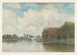 canal holandês de Fredericus Jacobus van Rossum du Chattel (signed by artist)