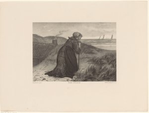 Mulher idosa encostada à bengala