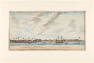 Vista da cidade de Paramaribo e do Forte Zeelandia de Frederik Jägerschiöld (signed by artist)
