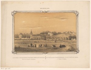 Vista de Oosterbeek com figuras de feno
Vista da aldeia de Oosterbeek a partir do lado do Reno. A uma hora de distância de Arnhem. (título sobre o objecto)
Gelderland (título da série sobre o objecto)