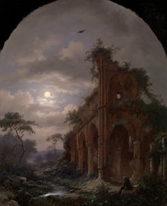Meditação de monge perto de uma ruína à luz da lua
Meditando o monge perto de uma ruína à noite de Frederik Marinus Kruseman (signed by artist)