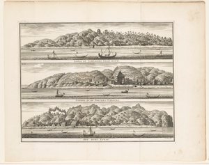 Várias fortificações de COV na Ceram
Laäla by Compagnies Sagoe-bosch / Loehoe, and the Fortresses Overburg / The village of Saway (título sobre o objecto)