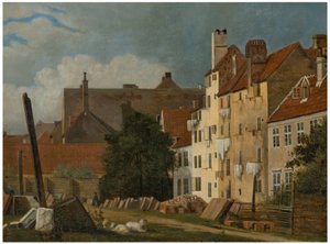 Vista de Marmorpladsen, Copenhaga (Parte de Marmorpladsen em Copenhaga) de Frederik Sødring