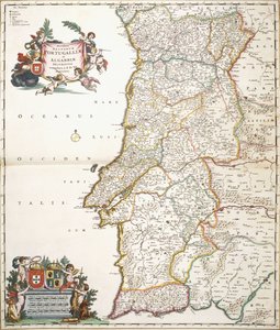 Mapa mostrando Portugal, c.1680