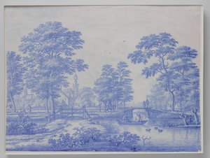 Placa com Vista de Overschie perto de Roterdão
Prato com vista de Overschie de Frederik van Frytom (attributed to)