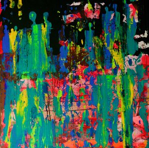 Multidão abstrata e vibrante de Fredrik Olsen