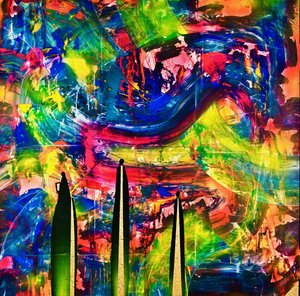 Figuras abstratas vibrantes de Fredrik Olsen