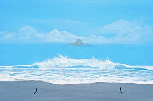 Ondas na Praia Azul de Fredrik Olsen