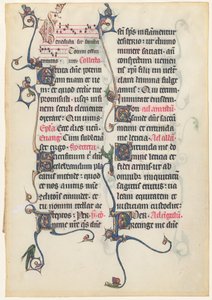 Folha Manuscrito do Missal de Beauvais de French 13th Century
