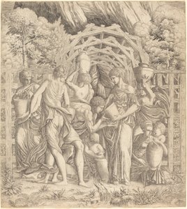 Água potável jovem (Rebecca e Eliezer?) de French 16th Century after Francesco Primaticcio