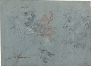 Estudo de Cabeças [reto] de French 17th Century