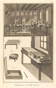 Impressão em baixo relevo: pl. EU de French 18th Century after Robert Benard and Louis Jacques Goussier