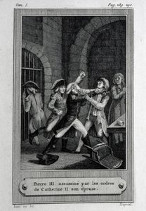 O assassinato do imperador da Rússia Pedro III Fyodorovich em 17 de julho de 1762