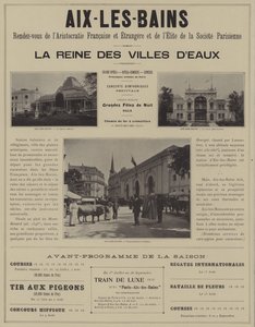 Aix-les-Bains, encontro da aristocracia da França e do exterior e da elite da sociedade parisiense (foto a p/b) de French Photographer