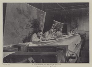 Oficina de Artistas na Fábrica de Tapeçaria de Beauvais, França (foto a p/b) de French Photographer
