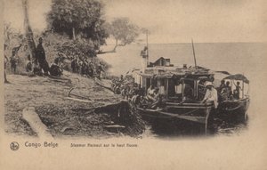 Congo Belga, Steamer Hainaut no rio alto de French Photographer