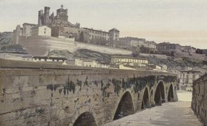 Beziers, Old Bridge e Saint-Nazaire Church (antiga catedral) de French Photographer