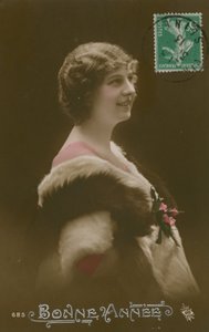 Bonne Annee. Cartão francês do ano novo feliz enviado em 1913. de French Photographer