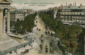 Avenidas de Paris, vistas do Boulevard de la Madeleine. Postal enviado em 1913. de French Photographer