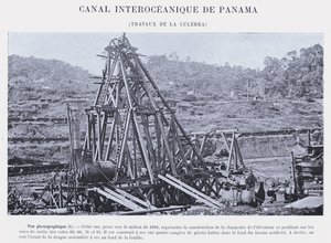 Canal Interoceânico do Panamá, La Culebra trabalha (foto a p/b) de French Photographer