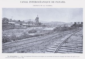 Canal Interoceânico do Panamá, La Culebra trabalha (foto a p/b) de French Photographer