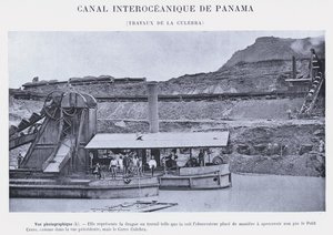 Canal Interoceânico do Panamá, La Culebra trabalha (foto a p/b) de French Photographer