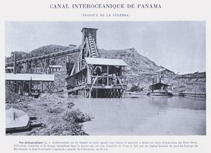 Canal Interoceânico do Panamá, La Culebra trabalha (foto a p/b) de French Photographer
