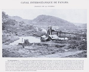 Canal Interoceânico do Panamá, La Culebra trabalha (foto a p/b) de French Photographer