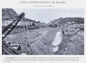 Canal Interoceânico do Panamá, La Culebra trabalha (foto a p/b) de French Photographer