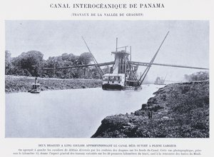 Canal Interoceânico do Panamá, Chagres Valley Works (foto a p/b) de French Photographer