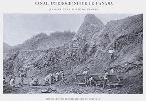 Canal Interoceânico do Panamá, Chagres Valley Works (foto a p/b) de French Photographer