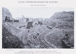 Canal Interoceânico do Panamá, Lock Work (foto a p/b) de French Photographer