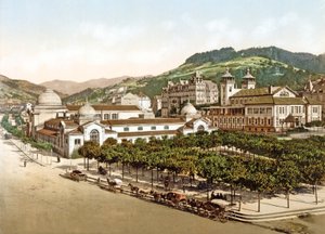 Cassino e banhos, La Bourboule, França, pub. 1890-1900 de French Photographer