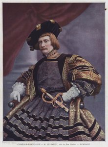 Charles le Bargy como Don Carlos em Hernani (foto colorida)