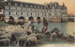 Chenonceaux, os castelos, a fachada Oriental de French Photographer