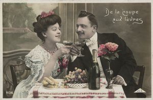 Par, bebendo, champanhe de French Photographer