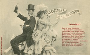 Casal em um passeio de carnaval (foto a p/b) de French Photographer